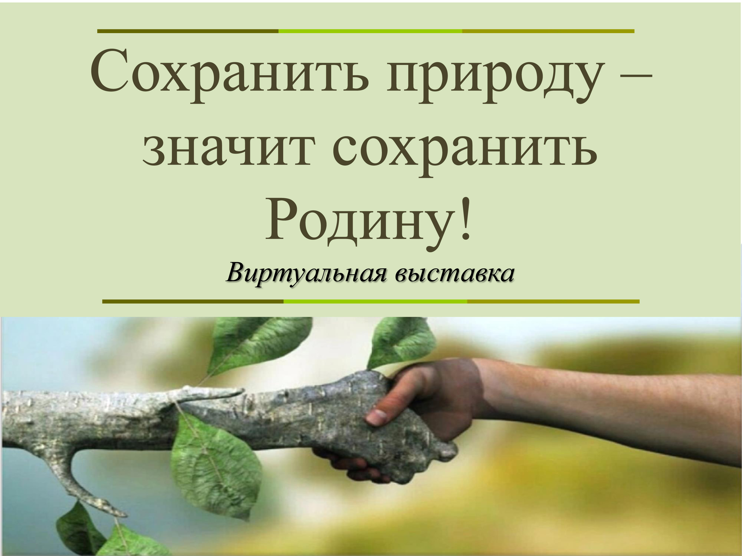 Сохранить природу - значит сохранить Родину!